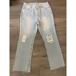 New - Avec Les Filles Wide Distressed Jeans